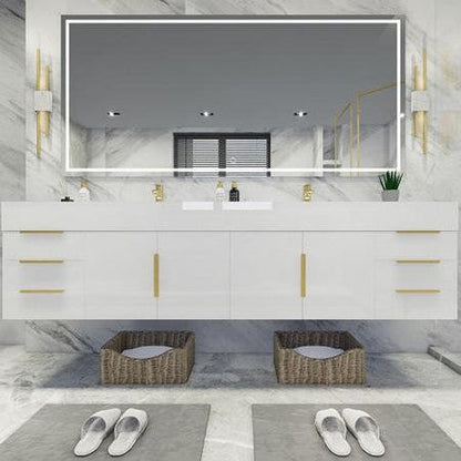 Bethany 84" Wall Mounted Bathroom Vanity with Reinforced Acrylic Integrated Sink Top