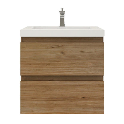 Bohemia Lina 24" Wall Mounted Bathroom Vanity with Reinforced Acrylic Integrated Sink Top