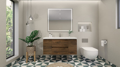 Bohemia Lina 48" Wall Mounted Bathroom Vanity with Reinforced Acrylic Integrated Sink Top