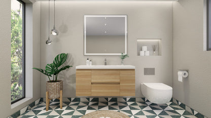 Bohemia Lina 48" Wall Mounted Bathroom Vanity with Reinforced Acrylic Integrated Sink Top