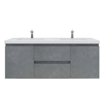 Bohemia Lina 60" Wall Mounted Bathroom Vanity with Reinforced Acrylic Integrated Sink Top