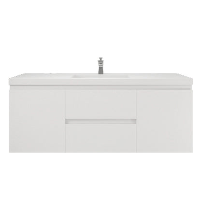 Bohemia Lina 60" Wall Mounted Bathroom Vanity with Reinforced Acrylic Integrated Sink Top