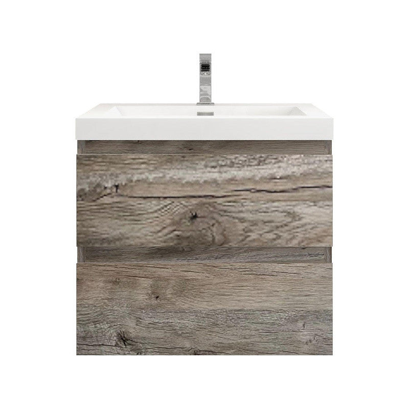 Bow 24" Wall Mounted Bathroom Vanity with Reinforced Acrylic Integrated Sink Top