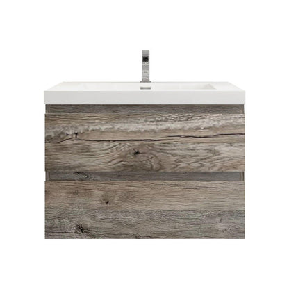 Bow 30" Wall Mounted Bathroom Vanity with Reinforced Acrylic Integrated Sink Top