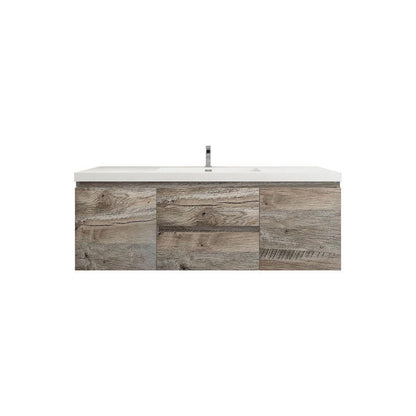 Bow 60" Wall Mounted Bathroom Vanity with Reinforced Acrylic Integrated Sink Top