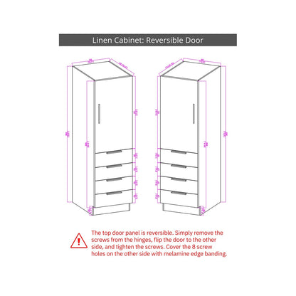Carla 20 inch freestanding linen cabinet reversible door guide