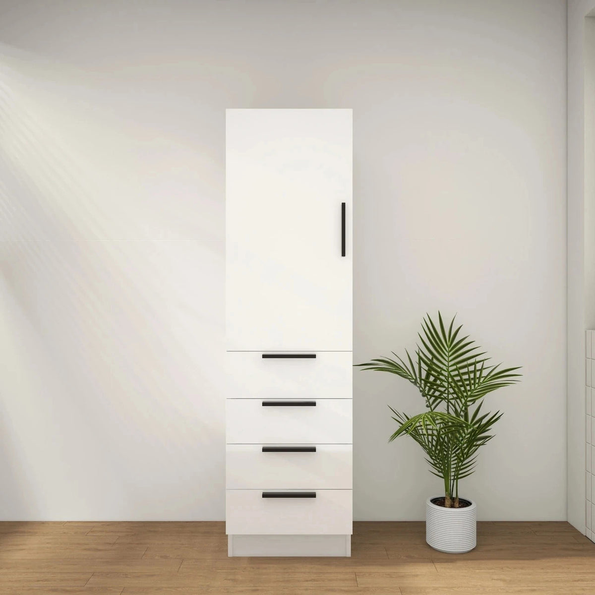 Carla 20 inch freestanding linen cabinet in High Gloss White