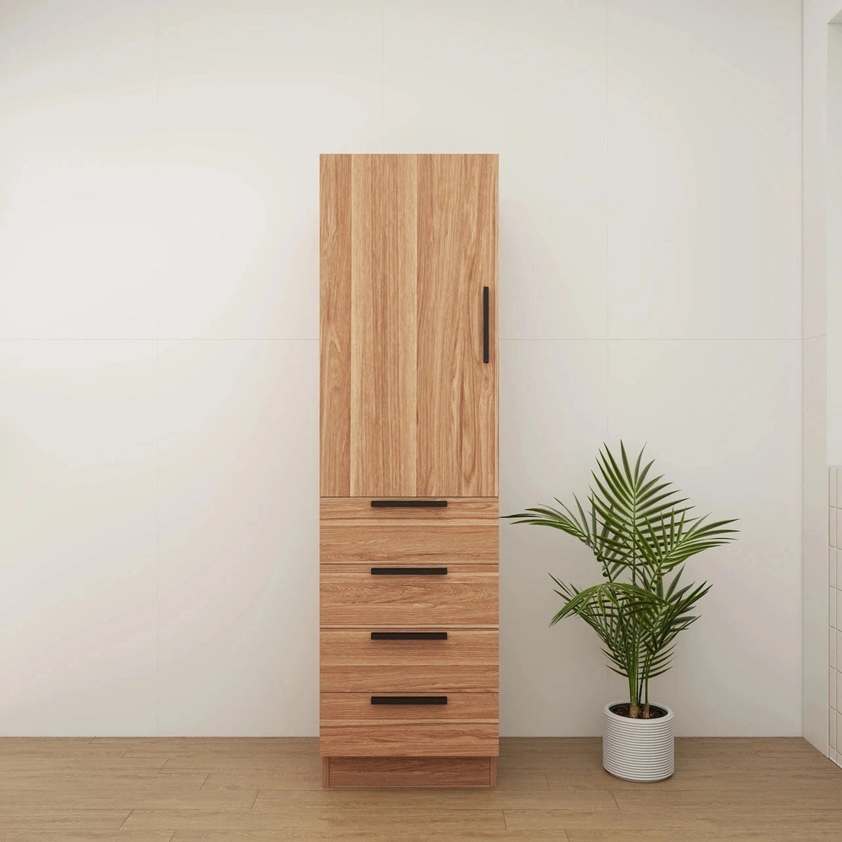 Carla 20 inch freestanding linen cabinet in White Oak