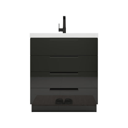 Carla 30" Freestanding Bathroom Vanity with Reinforced Acrylic Integrated Sink Top