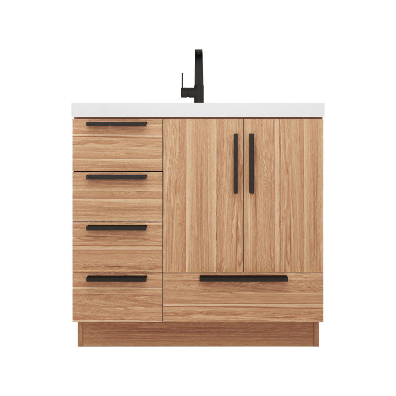 Carla 36" Freestanding Bathroom Vanity with Reinforced Acrylic Integrated Sink Top