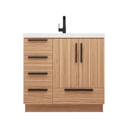 Carla 36" Freestanding Bathroom Vanity with Reinforced Acrylic Integrated Sink Top