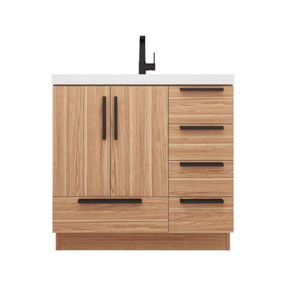 Carla 36" Freestanding Bathroom Vanity with Reinforced Acrylic Integrated Sink Top