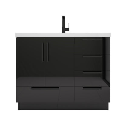 Carla 42" Freestanding Bathroom Vanity with Reinforced Acrylic Integrated Sink Top
