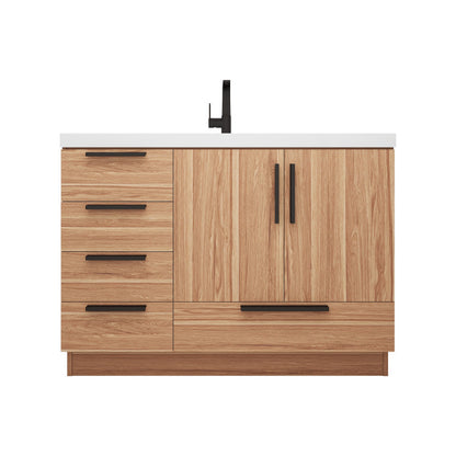 Carla 48" Freestanding Bathroom Vanity with Reinforced Acrylic Integrated Sink Top