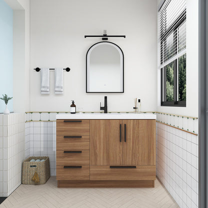 Carla 48" Freestanding Bathroom Vanity with Reinforced Acrylic Integrated Sink Top