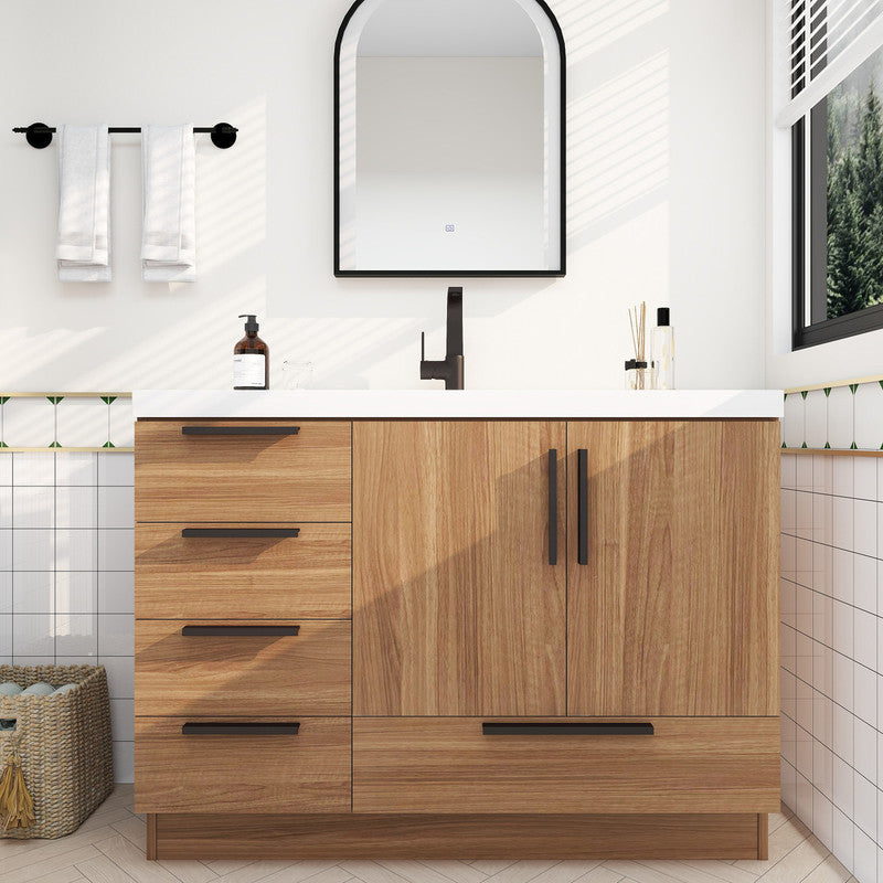 Carla 48" Freestanding Bathroom Vanity with Reinforced Acrylic Integrated Sink Top