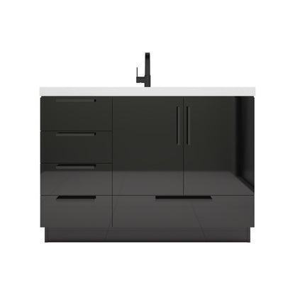 Carla 48" Freestanding Bathroom Vanity with Reinforced Acrylic Integrated Sink Top
