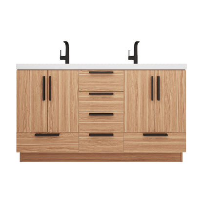 Carla 60" Freestanding Bathroom Vanity with Reinforced Acrylic Integrated Sink Top
