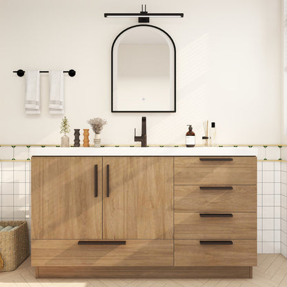 Carla 60" Freestanding Bathroom Vanity with Reinforced Acrylic Integrated Sink Top