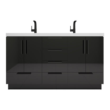 Carla 60" Freestanding Bathroom Vanity with Reinforced Acrylic Integrated Sink Top