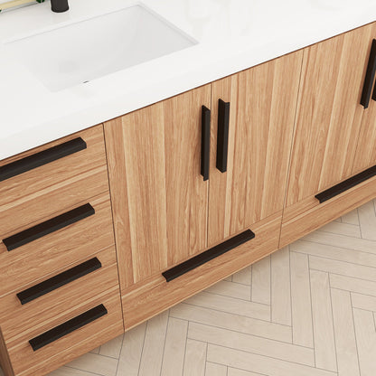 Carla 72" Freestanding Bathroom Vanity with Reinforced Acrylic Integrated Sink Top
