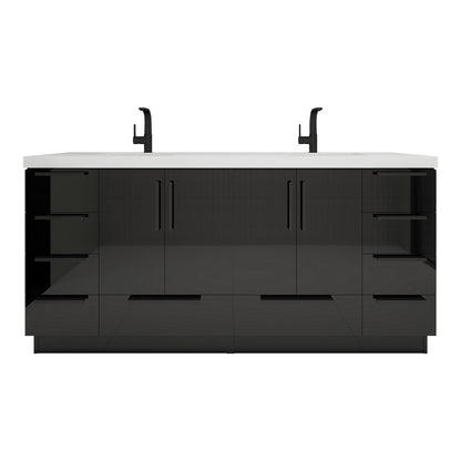Carla 72" Freestanding Bathroom Vanity with Reinforced Acrylic Integrated Sink Top