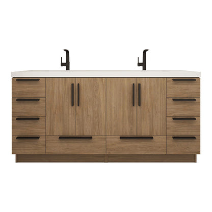 Carla 72" Freestanding Bathroom Vanity with Reinforced Acrylic Integrated Sink Top