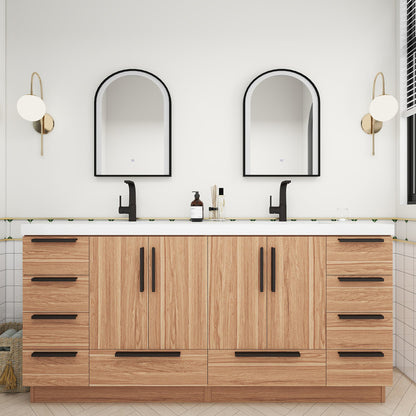 Carla 72" Freestanding Bathroom Vanity with Reinforced Acrylic Integrated Sink Top