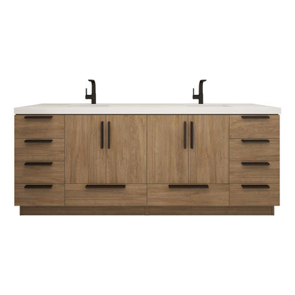 Carla 84" Freestanding Bathroom Vanity with Reinforced Acrylic Integrated Sink Top