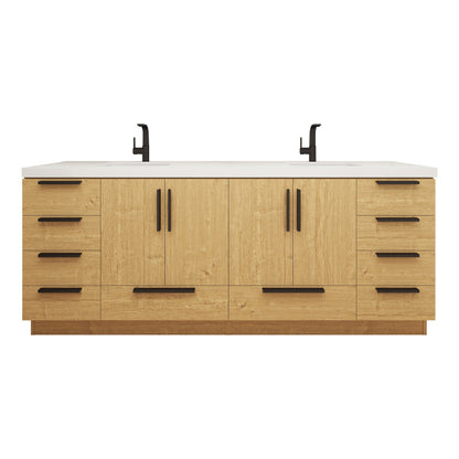 Carla 84" Freestanding Bathroom Vanity with Reinforced Acrylic Integrated Sink Top