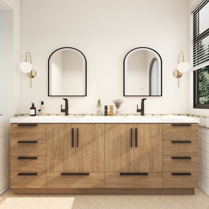 Carla 84" Freestanding Bathroom Vanity with Reinforced Acrylic Integrated Sink Top
