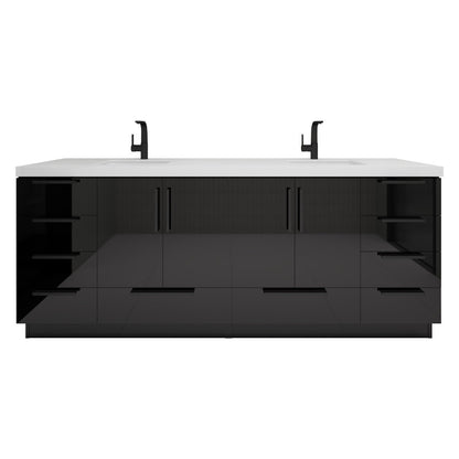 Carla 84" Freestanding Bathroom Vanity with Reinforced Acrylic Integrated Sink Top