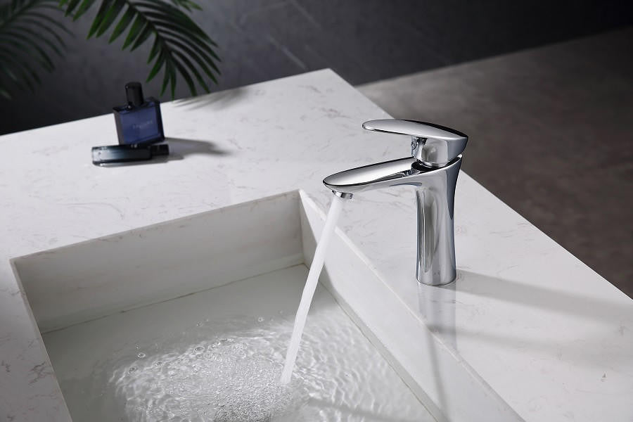 Coy Waterfall Single Lever Bathroom Lavatory Faucet, Solid Brass body, single hole installation