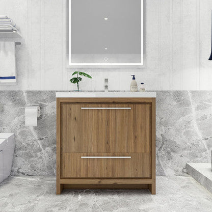 Dolce 36" Freestanding Bathroom Vanity with Reinforced Acrylic Integrated Sink Top
