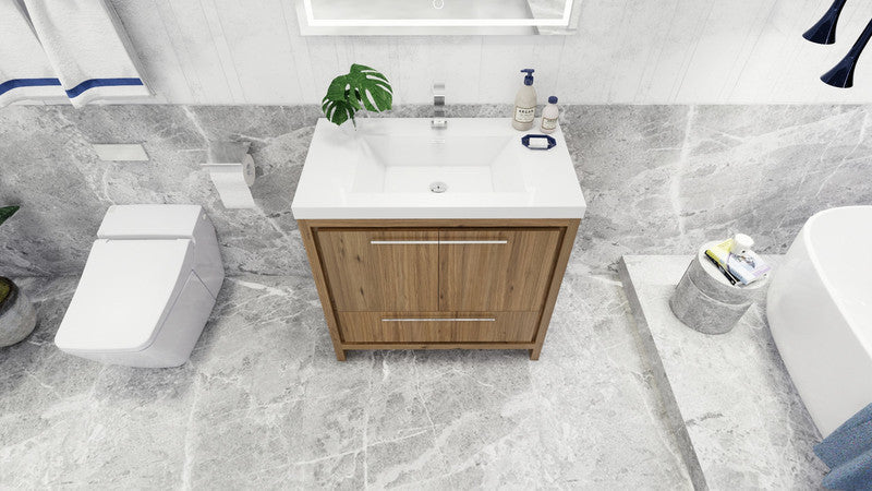 Dolce 36" Freestanding Bathroom Vanity with Reinforced Acrylic Integrated Sink Top