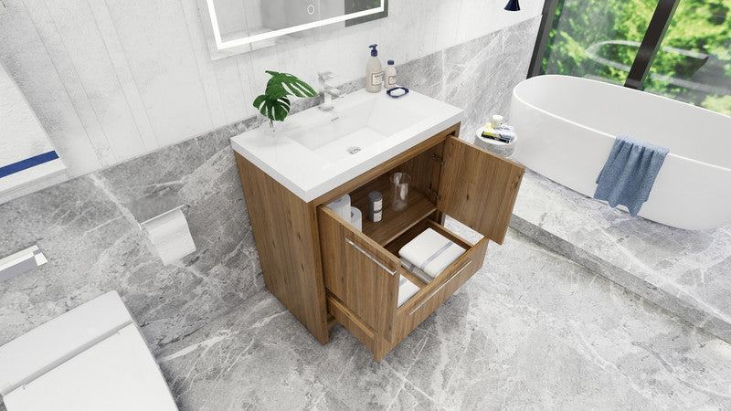 Dolce 36" Freestanding Bathroom Vanity with Reinforced Acrylic Integrated Sink Top