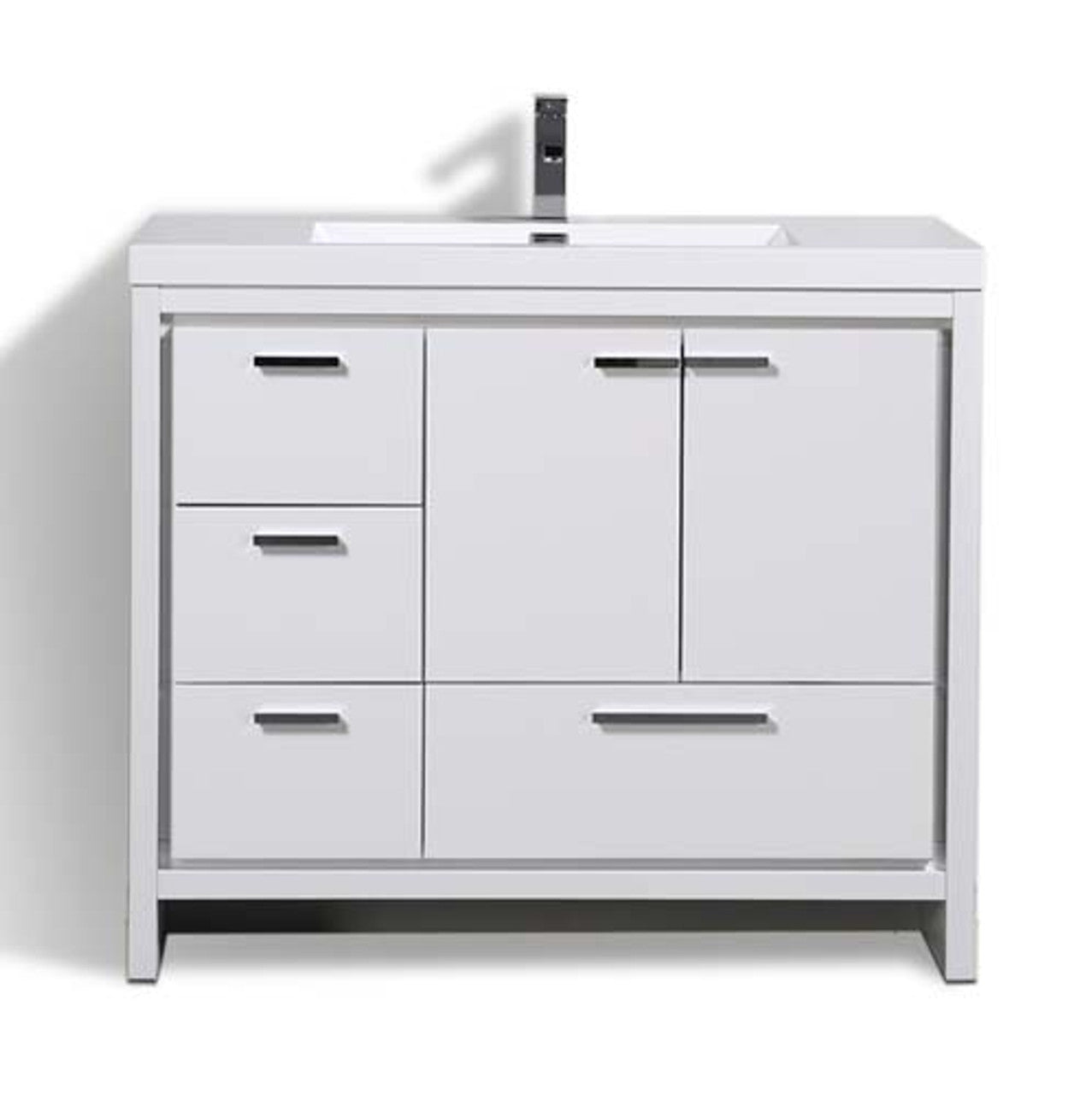 Dolce 42" Freestanding Bathroom Vanity with Reinforced Acrylic Integrated Sink Top