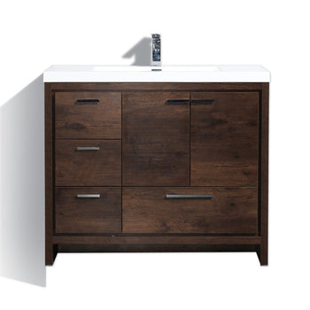 Dolce 42" Freestanding Bathroom Vanity with Reinforced Acrylic Integrated Sink Top