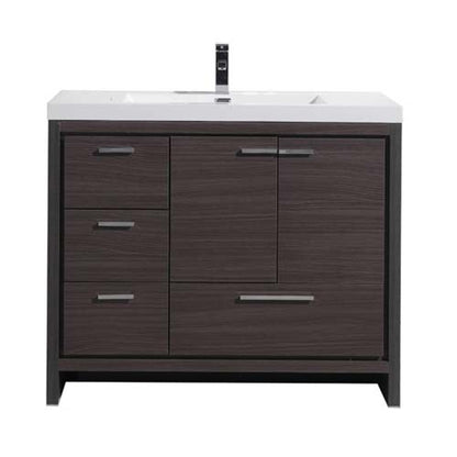 Dolce 42" Freestanding Bathroom Vanity with Reinforced Acrylic Integrated Sink Top