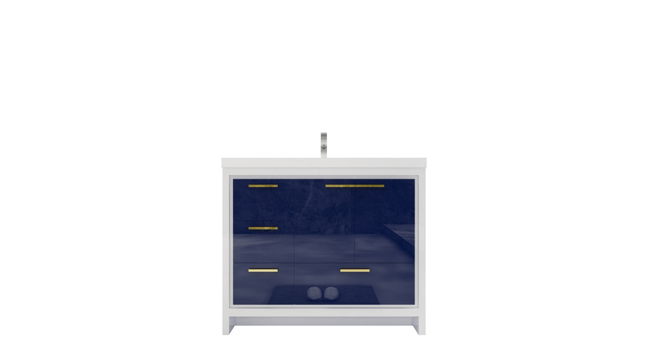 Dolce 42" Freestanding Bathroom Vanity with Reinforced Acrylic Integrated Sink Top