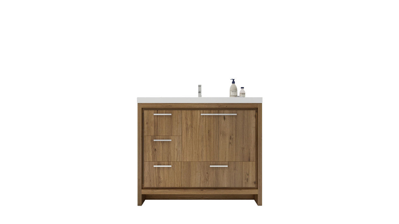 Dolce 42" Freestanding Bathroom Vanity with Reinforced Acrylic Integrated Sink Top