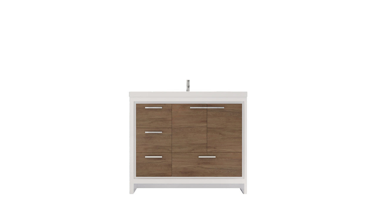 Dolce 42" Freestanding Bathroom Vanity with Reinforced Acrylic Integrated Sink Top