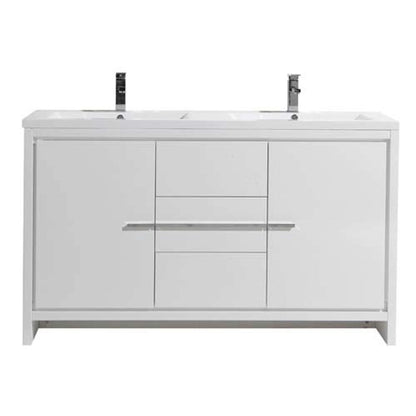 Dolce 60" Freestanding Bathroom Vanity with Reinforced Acrylic Integrated Sink Top