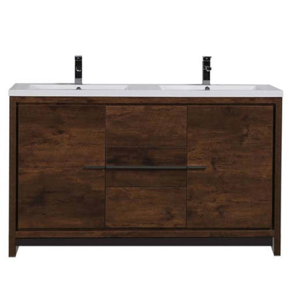 Dolce 60" Freestanding Bathroom Vanity with Reinforced Acrylic Integrated Sink Top