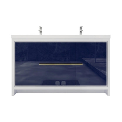 Dolce 60" Freestanding Bathroom Vanity with Reinforced Acrylic Integrated Sink Top