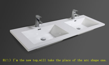 Dolce 60" Freestanding Bathroom Vanity with Reinforced Acrylic Integrated Sink Top
