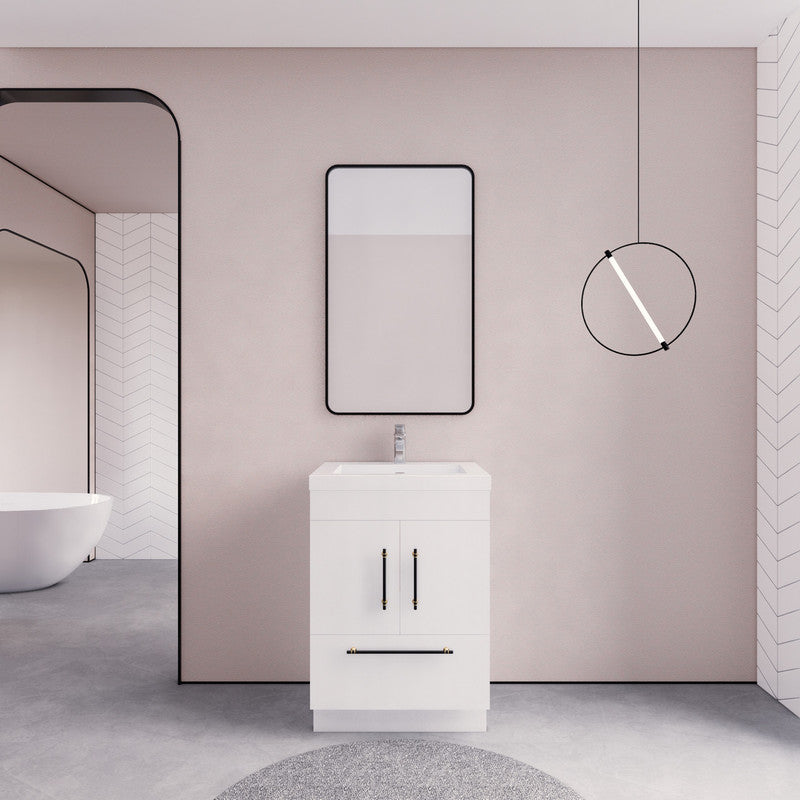 Elsa 24" Freestanding Bathroom Vanity with Reinforced Acrylic Integrated Sink Top