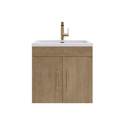 Elsa 24" Wall Mounted Bathroom Vanity with Reinforced Acrylic Integrated Sink Top