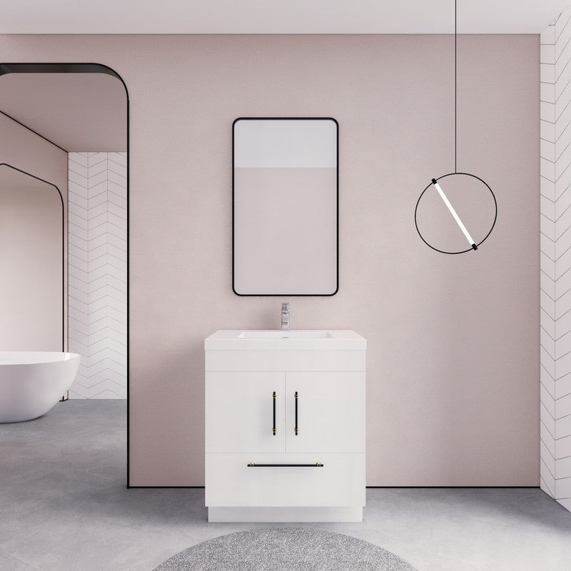 Elsa 30" Freestanding Bathroom Vanity with Reinforced Acrylic Integrated Sink Top