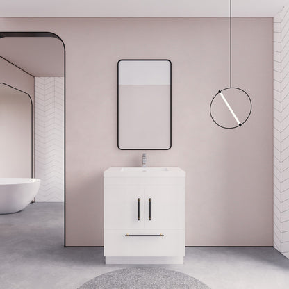 Elsa 30" Freestanding Bathroom Vanity with Reinforced Acrylic Integrated Sink Top
